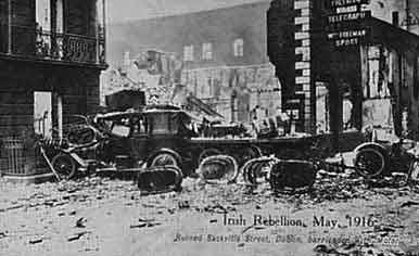 Click on image to see full-sized version A barricade near O'Connell st