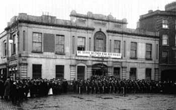 Click on image to see full-sized version Citizen Army assembled outside Liberty Hall