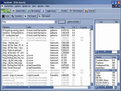 Click on image to see full-sized version The Soulseek Browser.