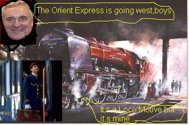 Click on image to see full-sized version Full steam ahead for the "Re-election Express"