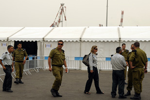 Click on image to see full-sized version Detention camp for Flotilla participants in Ashdod