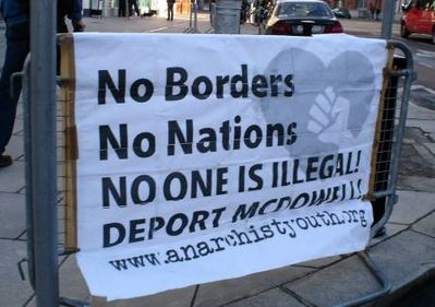 Click on image to see full-sized version Banner Outside Afghan Hunger Strike