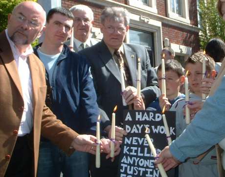 Ruairi Quinn T.D. and Sean Ryan T.D. support the protest