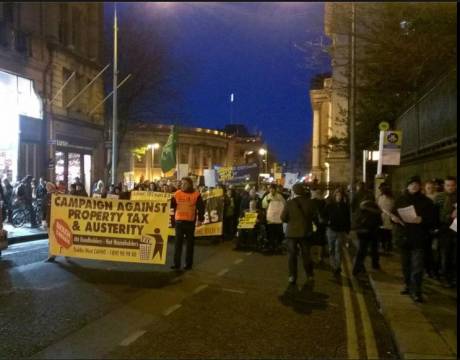 March to the Dail this evening for the Budget 2012 protest. Image courtsey WSM photo stream