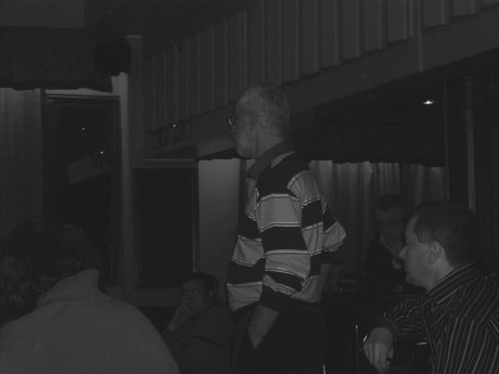 Brendan Archibald talking to the crowd