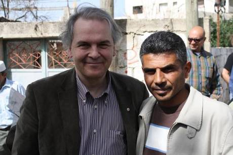 Iyad Burnat and Remy Pagany, the mayor of Geneva