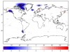 Changes in ice thickness (in centimeters per year) during 2003-2010 as measured by NASA's Gravity Recovery and Climate Experiment (GRACE) satellites, averaged over each of the world's ice caps and glacier systems outside of Greenland and Antarctica. 