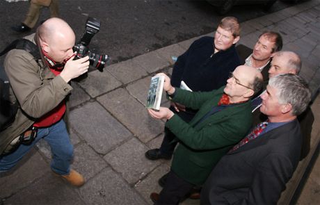 Click on image to see full-sized version Facing up to the media