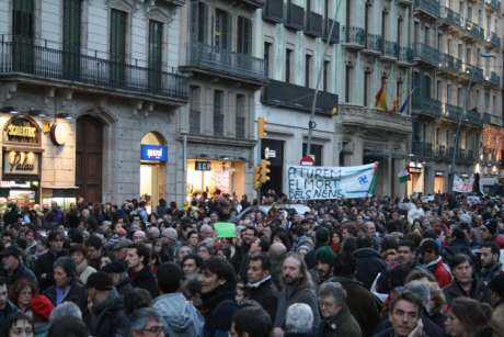 Click on image to see full-sized version Israeli state terrorism likened to nazi acts on streets of Barcelona- end killing of kids