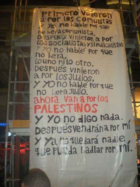 Click on image to see full-sized version First they came for the communists, now they are coming for the Palestinians