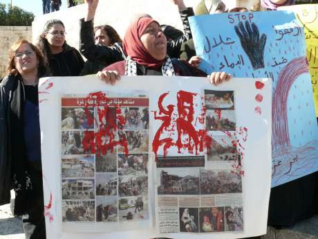 Protest yesterday morning at the Damascus Gate, Old city, Jerusalem.
