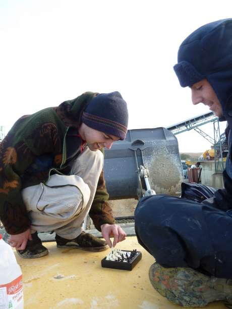 Chess on top of the digger