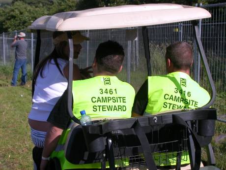 Click on image to see full-sized version Charming a lift off the festival stewards