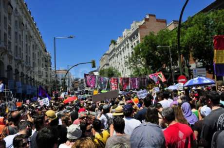 Section of the huge crowd on the M5 Movement demonstration June 19th