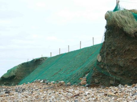 Click on image to see full-sized version Net over cliff at Glengad
