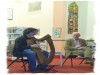 Harper Paul Dooley with poet P�draig � Mor�in at Gort Library