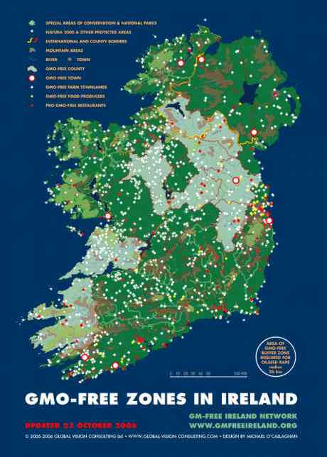 Click on image to see full-sized version Map of GMO-free zones in Ireland